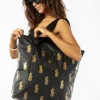 aloha_pineapple_royale_da_2.webp Aloha Pineapple Royale Day Tripper In Gold On Black< Shopping Totes | Beach Bags