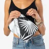 aloha_small_le_palm_pouch_1.webp Aloha Small Le Palm Pouch In White On Black Women's<Women Cosmetic Bags | Hand Bags