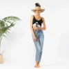 aloha_small_le_palm_pouch_2.webp Aloha Small Le Palm Pouch In White On Black Women's<Women Cosmetic Bags | Hand Bags
