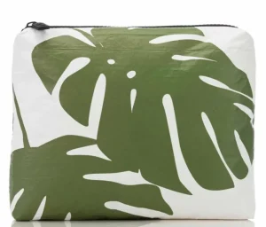 aloha_small_monstera_pouc_0.webp Aloha Small Monstera Pouch In Seaweed Women's<Women Hand Bags | Women’s Bags