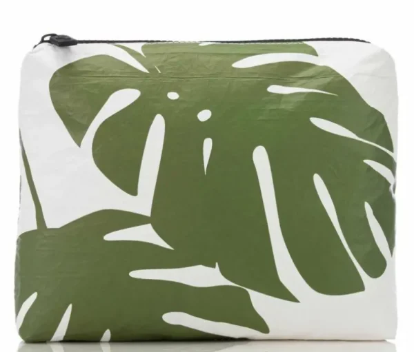 aloha_small_monstera_pouc_0.webp Aloha Small Monstera Pouch In Seaweed Women's<Women Hand Bags | Women’s Bags