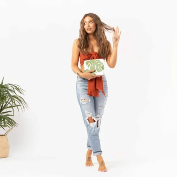 aloha_small_monstera_pouc_2.webp Aloha Small Monstera Pouch In Seaweed Women's<Women Hand Bags | Women’s Bags