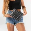 aloha_small_pinstripe_pou_1.webp Aloha Small Pinstripe Pouch In White On Black<Women Cosmetic Bags | Hand Bags