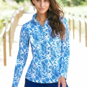 Cabana Life CabanaLife Women's Sport Zip Polo<Women Beachwear | Tops