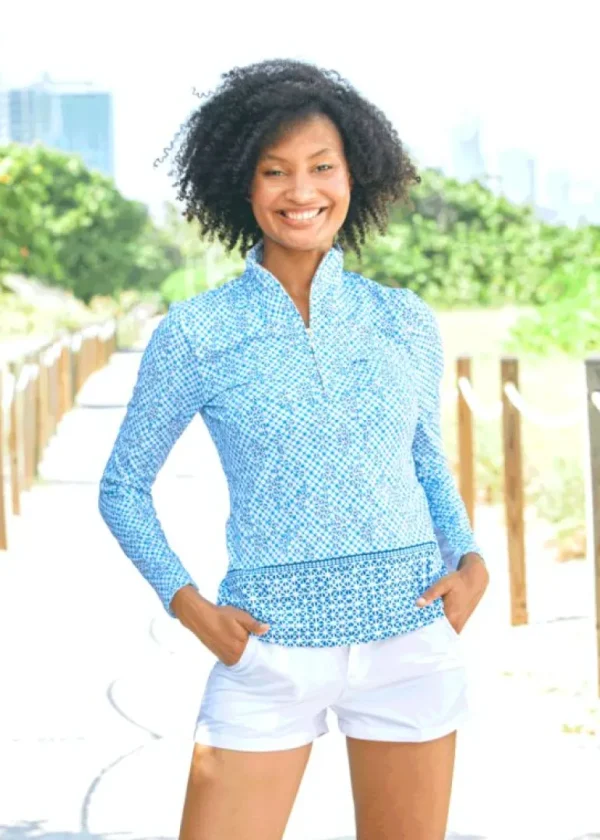 cabanalife_womens_cabana__3.webp Cabana Life CabanaLife Women's Sport Zip Polo<Women Beachwear | Tops