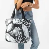 luggage_and_bags_aloha_le_1.webp Aloha Luggage And Bags Le Palm Day Tripper White On Black< Shopping Totes | Beach Bags