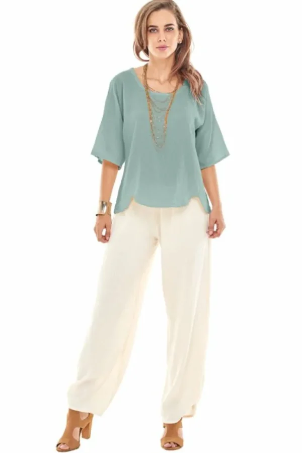 oh_my_gauze_scallop_blous_1.webp Oh My Gauze! Scallop Blouse<Women Tops
