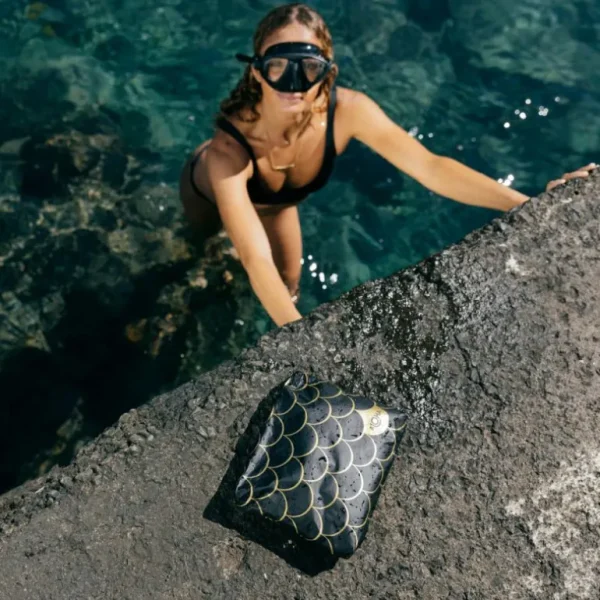 womens_aloha_small_black__1-1.webp Aloha Women's Small Black Mermaid Pouch In Gold<Women Toiletry Bags | Cosmetic Bags