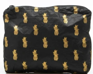 womens_aloha_small_pineap_0.webp Aloha Women's Small Pineapple Royale Pouch In Gold On Black<Women Toiletry Bags | Cosmetic Bags