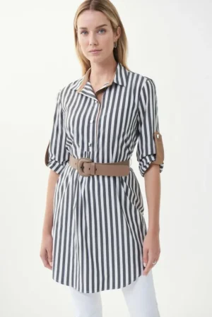 womens_joseph_ribkoff_str_0.webp Joseph Ribkoff Women's Striped Belted Blouse<Women Tops