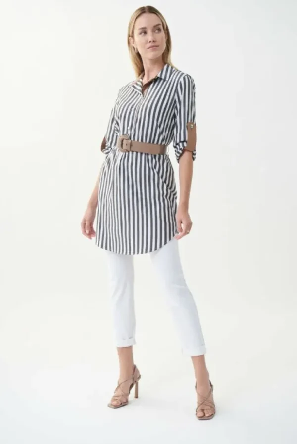 Joseph Ribkoff Women's Striped Belted Blouse<Women Tops